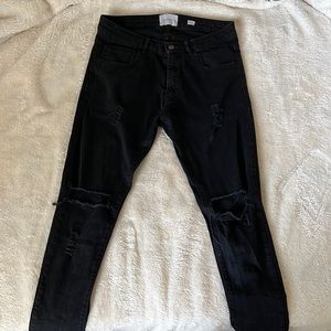 Lakenzie slim fitting black jeans
